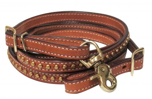 SHOWMAN - ARGENTINA COW LEATHER STUDDED REIN