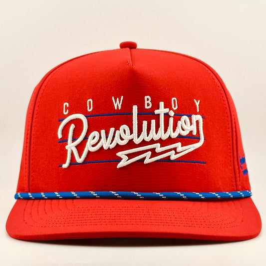 “Lightning" Logo - 5-panel Performance Hat - Red, White, and Blue
