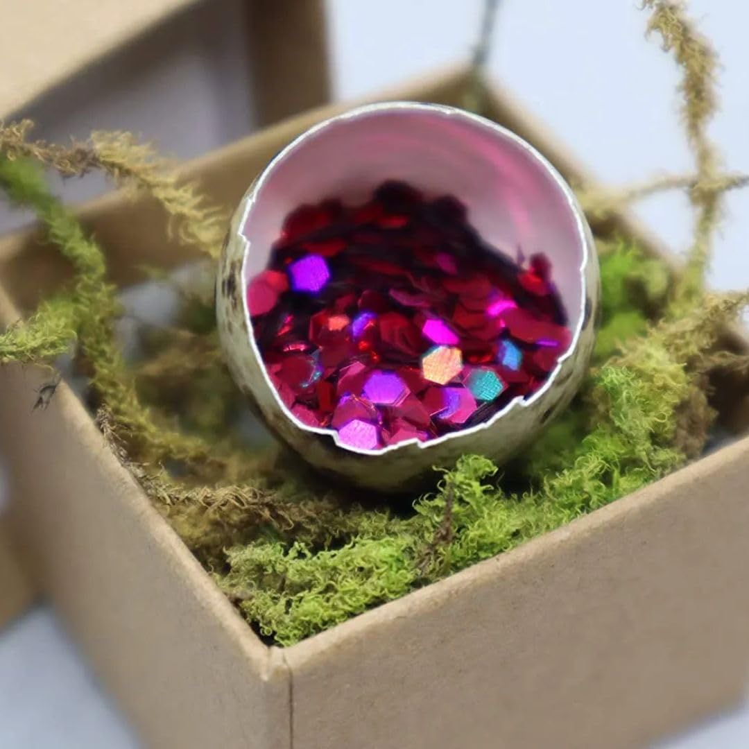 Gender Reveal Ideas: Quail Egg Pregnancy Announcement Kit for Family - Creative Baby Shower Activities & Memorable Baby's Gender Reveal comes with 3 Hollow Quail eggs, glitter, and a craft box