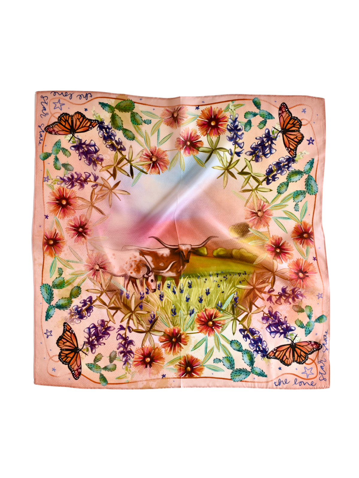 Heartland Series: The Lone Star State Inspired Wild Rag Texas Silk Scarf