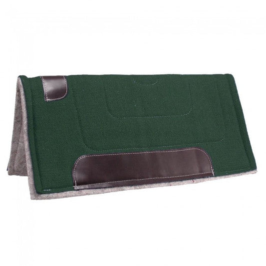 TOUGH1 OTTAWA SADDLE PAD - HEAVY FELT LINED = 32X32 HUNTER GREEN