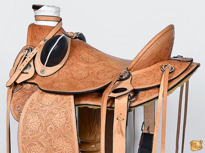Hilason Western Horse Wade Saddle American Leather Ranch Roping Tan