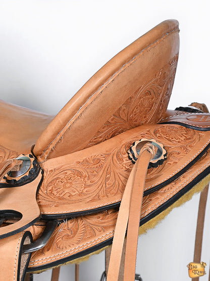 Hilason Western Horse Wade Saddle American Leather Ranch Roping Tan