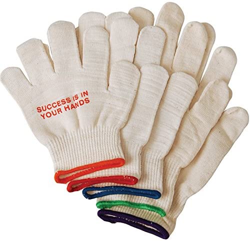 1 GLOVE - Cotton Deluxe Roping Gloves - ORANGE - KID