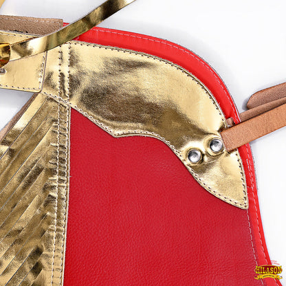 Hilason Western Leather Kids Junior Youth Pro Rodeo Bull Riding Chaps