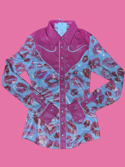 Girls Smooch & Spur Western Pearl Snap Rodeo Shirt