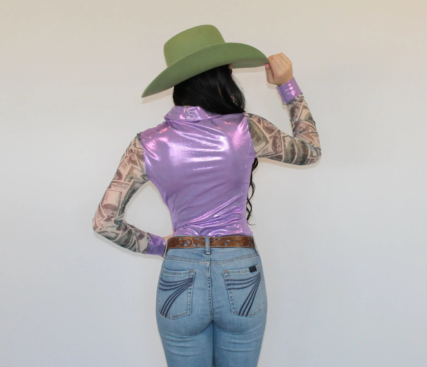 All In Mesh Sleeve Pearl Snap Rodeo Shirt