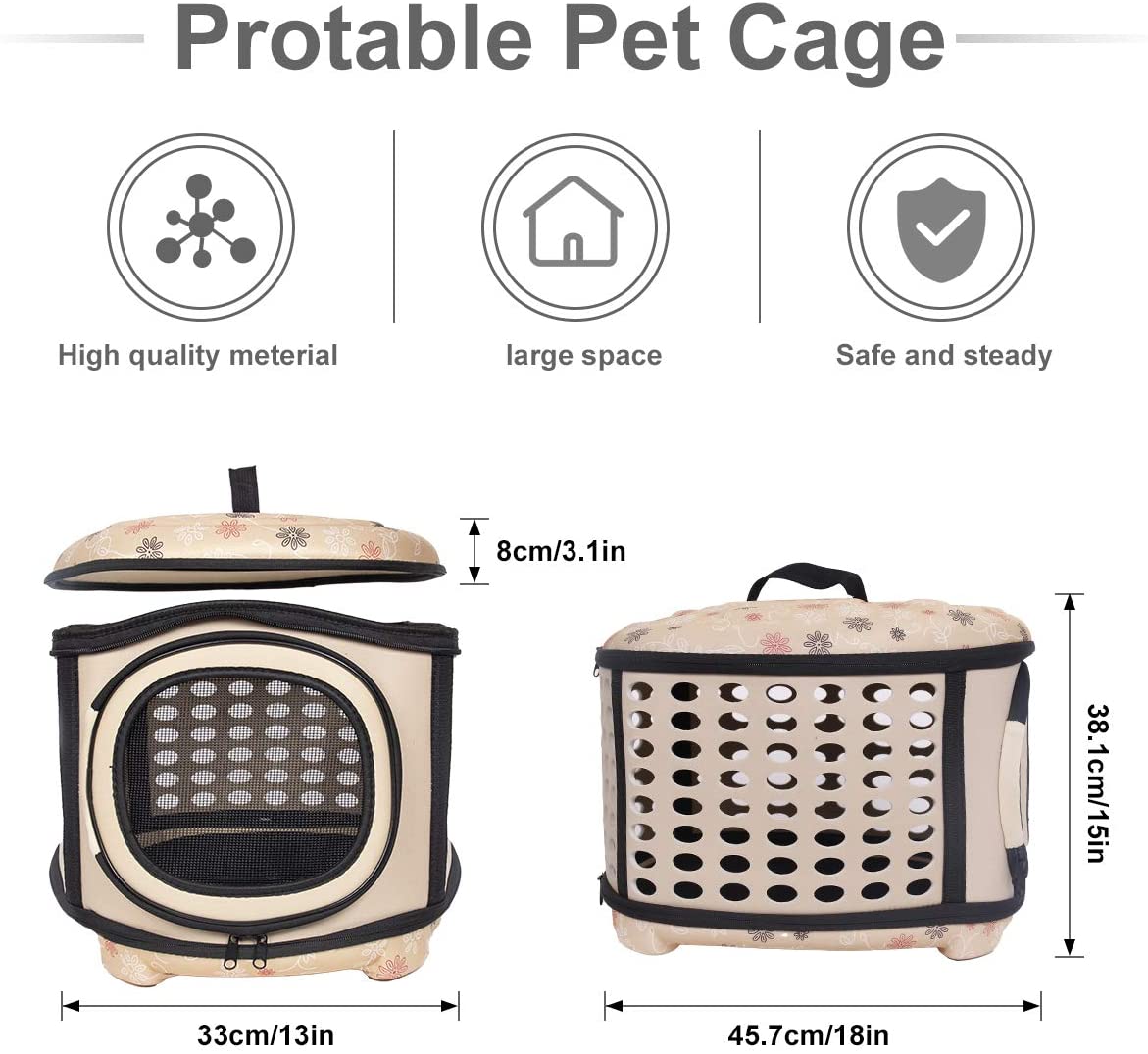 Foldable Pet Dog Cat Puppy Handbag Carrier Cage