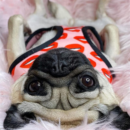 Luxury Red Lips Breathable Mesh Harness Chest Back + Traction