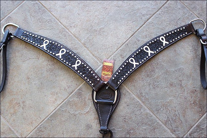 Hilason Western Horse Headstall & Breast Collar American Leather Black