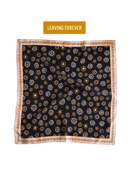 Dust N’ Daisies: Floral Western Cowgirl Silk Wild Rag Scarf