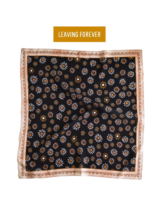 Dust N’ Daisies: Floral Western Cowgirl Silk Wild Rag Scarf