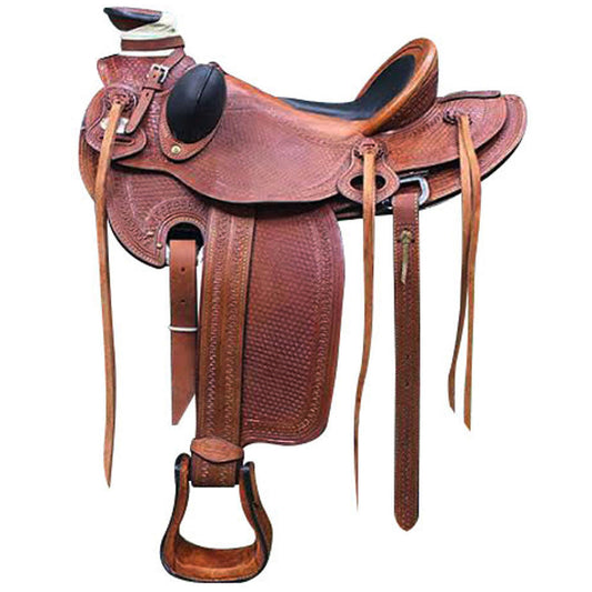 Western Horse Saddle American Leather Wade Ranch Roping Mahogany Hilason