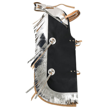 Hilason Western Leather Kids Junior Youth Pro Rodeo Bull Riding Chaps