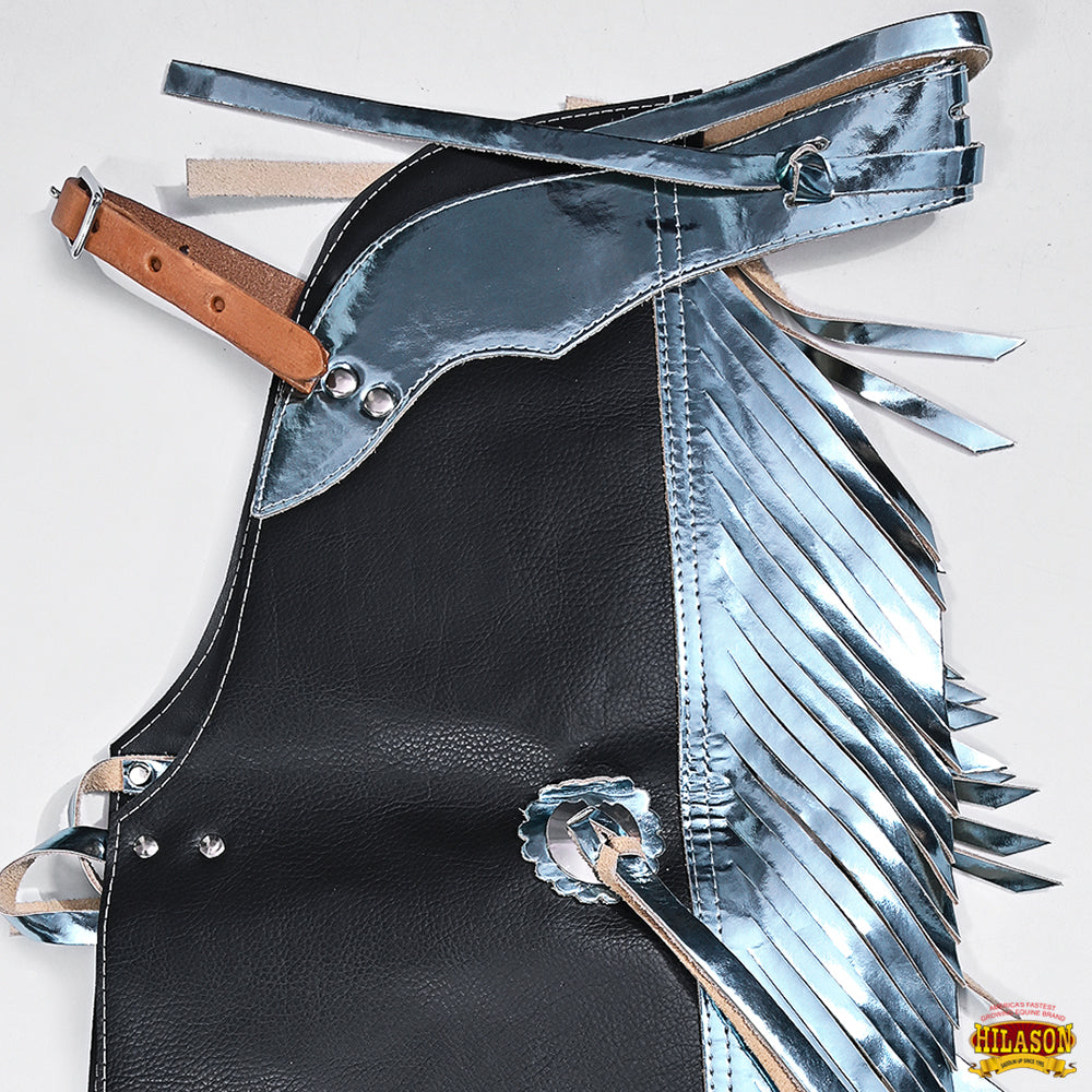 Hilason Western Leather Kids Junior Youth Pro Rodeo Bull Riding Chaps