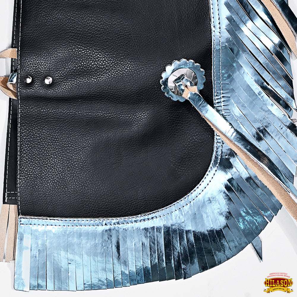 Hilason Western Leather Kids Junior Youth Pro Rodeo Bull Riding Chaps