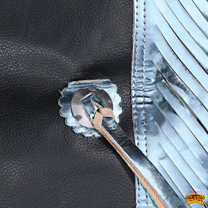 Hilason Western Leather Kids Junior Youth Pro Rodeo Bull Riding Chaps