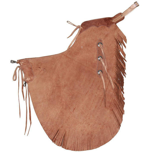 Hilason Western Bull Riding Chinks Chaps Handcrafted Working Genuine Leather Brown