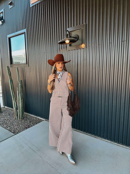 The Striped Wide Leg Pants