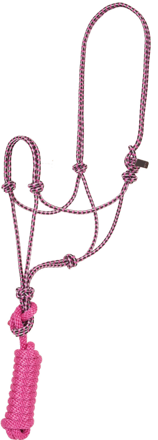 Economy Mountain Rope Halter and Lead - Rasperry/Black