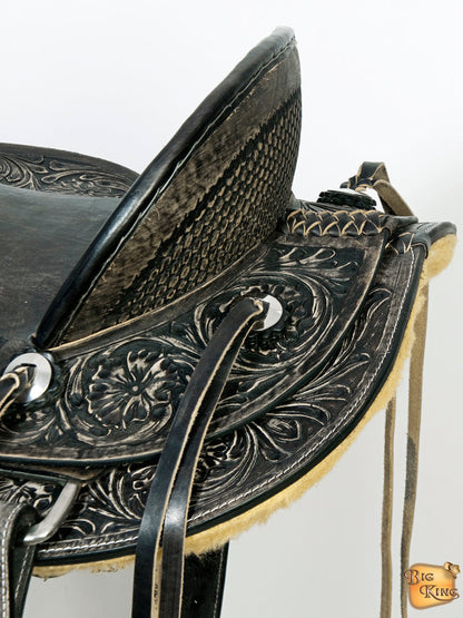 Western Horse Wade Saddle American Leather Ranch Roping Antique Black