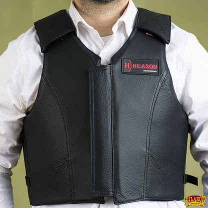 HILASON Equestrian Bull Riding Rodeo Safety Vest Protective Leather