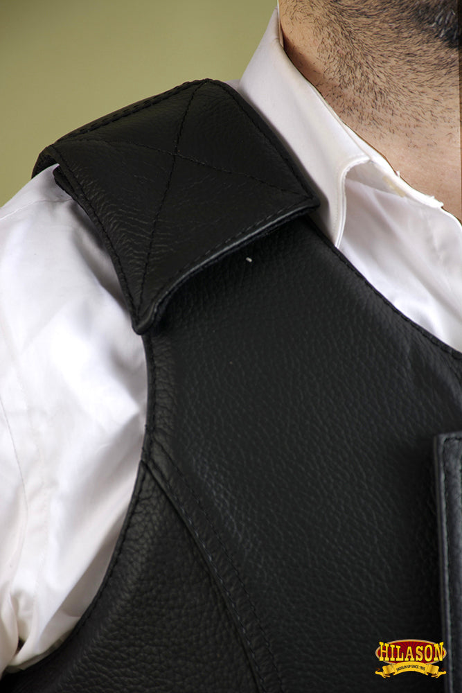 HILASON Equestrian Bull Riding Rodeo Safety Vest Protective Leather