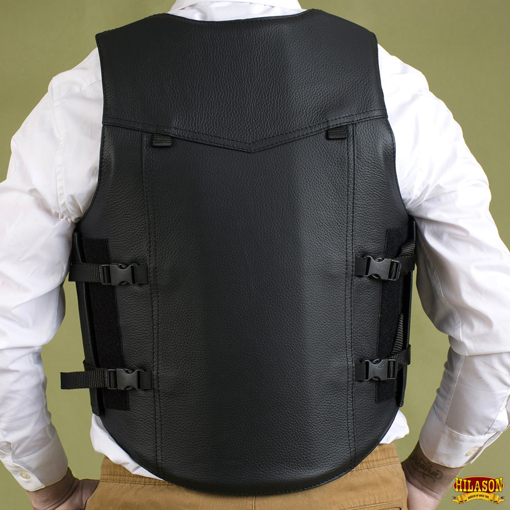 HILASON Equestrian Bull Riding Rodeo Safety Vest Protective Leather