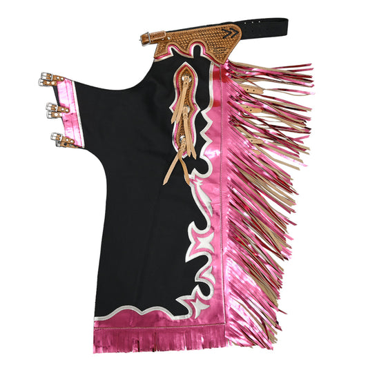 Hilason Handmade Genuine Leather Chaps Adult Handtooled Rodeo Bull Riding