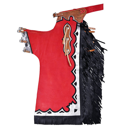 Hilason Handmade Genuine Leather Chaps Adult Handtooled Rodeo Bull Riding