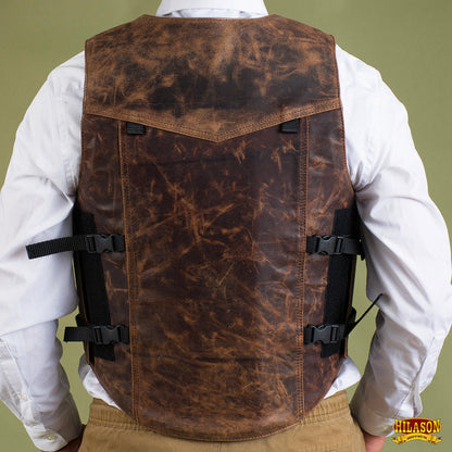 HILASON Equestrian Bull Riding Rodeo Safety Vest Protective Leather