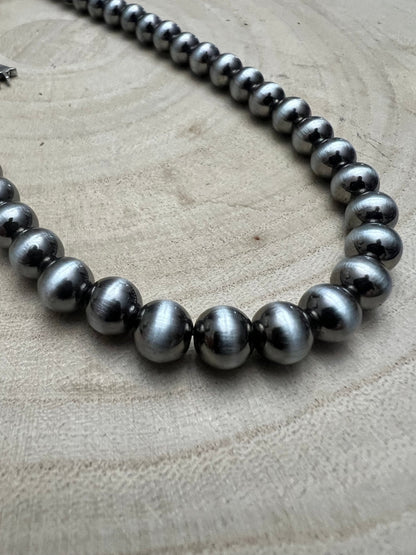 8mm Fashion Pearl Choker Necklace & Earring Set - 14 inch + 2