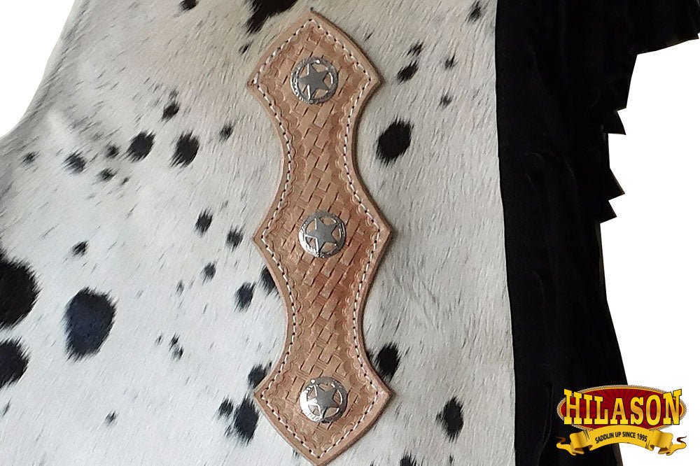 Hilason Western Pro Rodeo Bronc Bull Riding Leather Chinks Chaps