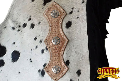 Hilason Western Pro Rodeo Bronc Bull Riding Leather Chinks Chaps