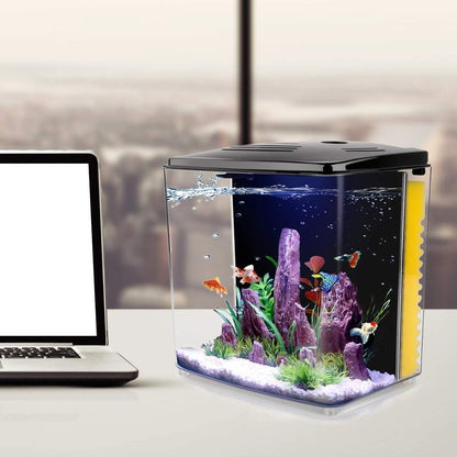 1.2 Gallon Betta Aquarium with LED Light and Filter Pump