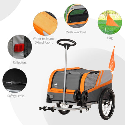 Pet Bike Trailer 2-in-1 Travel Stroller