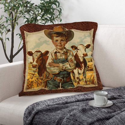 Vintage Cowboy Pillow Case Made in America