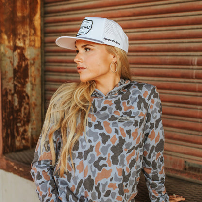 “Cowboy Hat” Performance Patch Rope Hat - White
