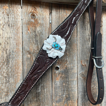 Dark Oil Steer Head Browband Tack Set  #BBBC490