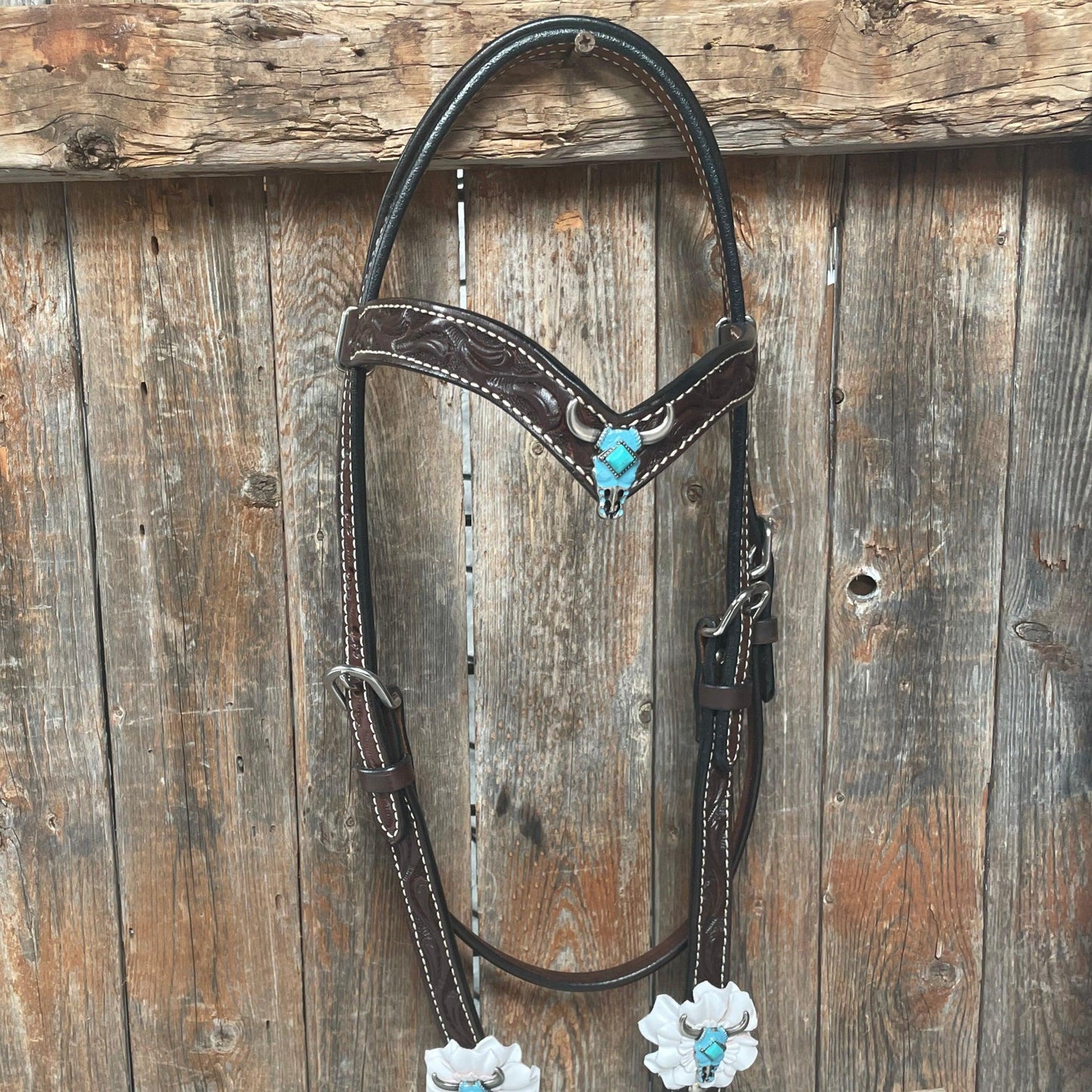 Dark Oil Steer Head Browband Tack Set  #BBBC490