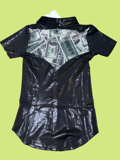 Girls Entry Fees Mesh Yoke Pearl Snap Jackpot Shirt