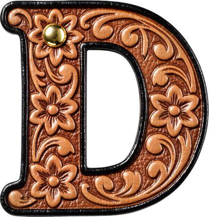 Monogrammed Initial Western Leather Look Saddle Longhorn Cowboy Cowgirl Kitchen Dish Towels Made in America