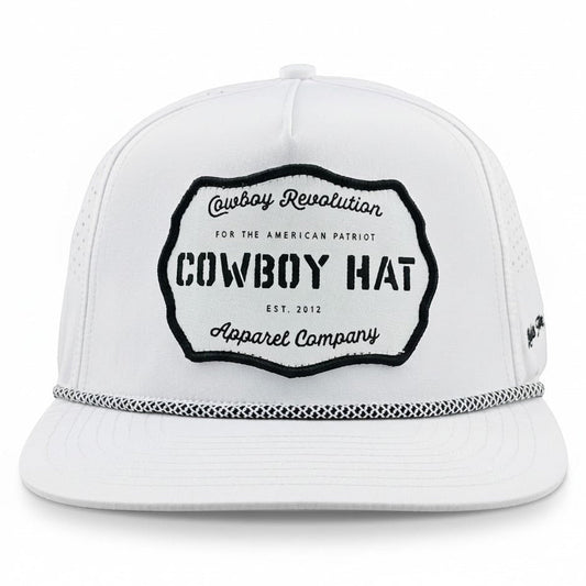 “Cowboy Hat” Performance Patch Rope Hat - White