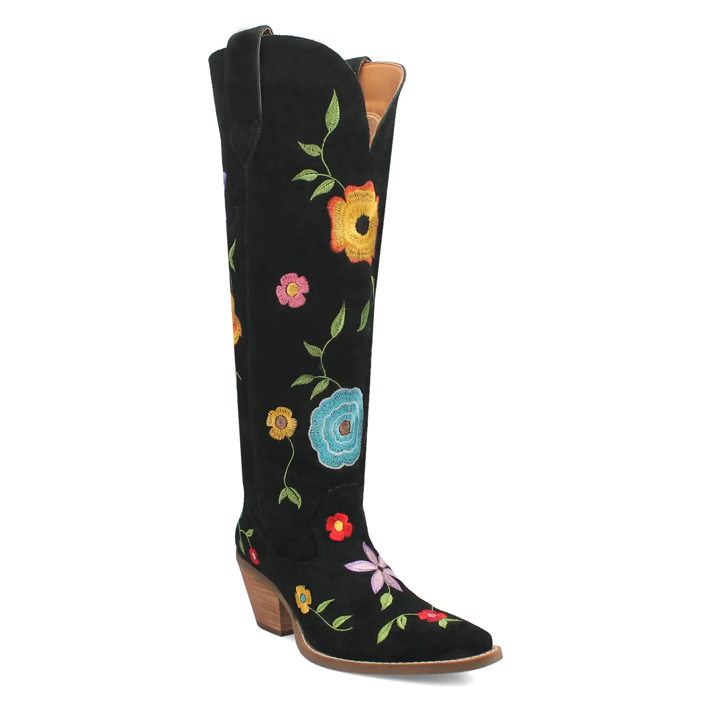 Dingo Flower Power - Women's Suede Leather Cowgirl Boots