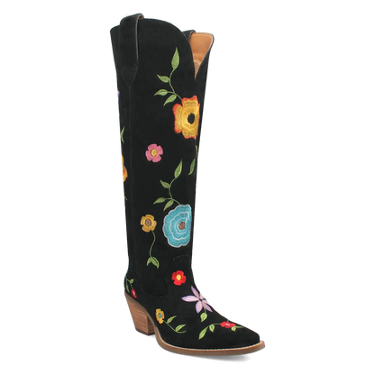 Dingo Flower Power - Women's Suede Leather Cowgirl Boots