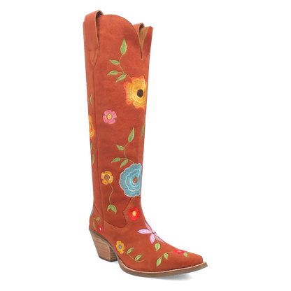 Dingo Flower Power - Women's Suede Leather Cowgirl Boots