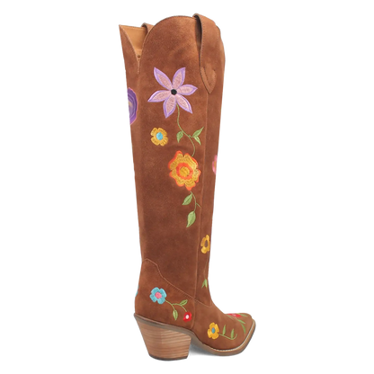 Dingo Flower Power - Women's Suede Leather Cowgirl Boots