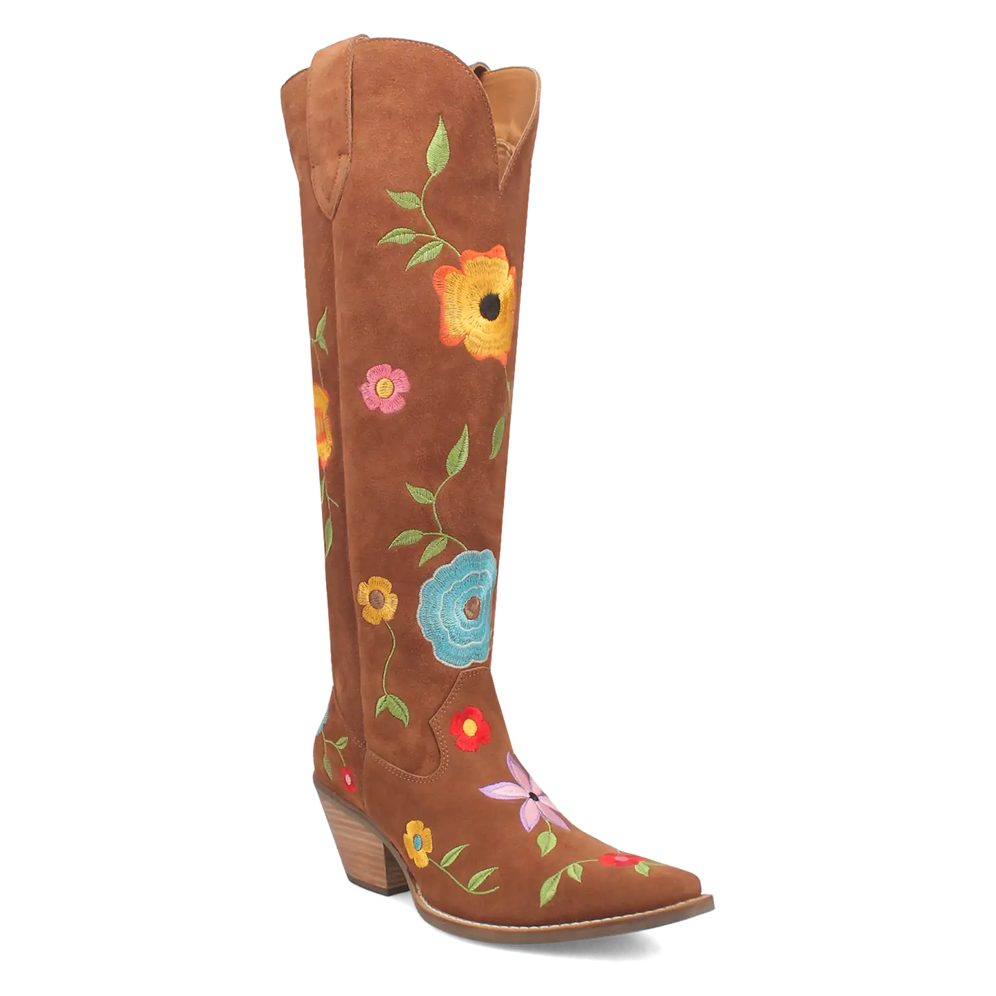 Dingo Flower Power - Women's Suede Leather Cowgirl Boots