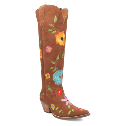 Dingo Flower Power - Women's Suede Leather Cowgirl Boots