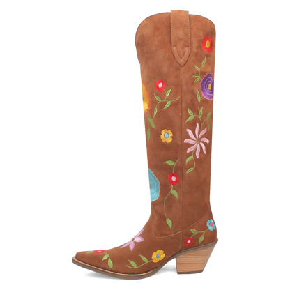 Dingo Flower Power - Women's Suede Leather Cowgirl Boots